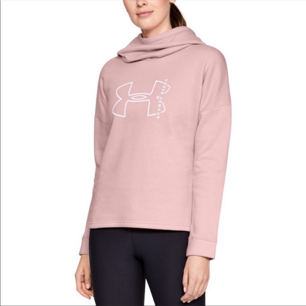 Under Armour Hooded Funnel Neck Logo Sweatshirt
